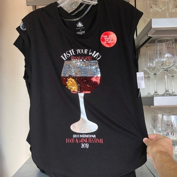 Epcot International Food & Wine Festival 2019 Reversible Sequin T-Shirt - Women - Picture 3 of 6